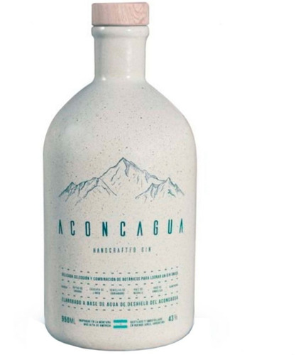 Gin Aconcagua Handcrafted London Dry Botella Ceramica X1lt