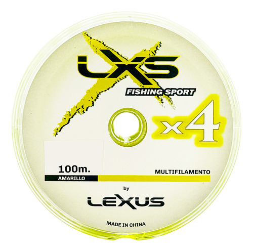 Multifilamento Lxs Pesca Bobina 100m 4x Hebras Todas Medidas Color Amarillo 0.30 Mm