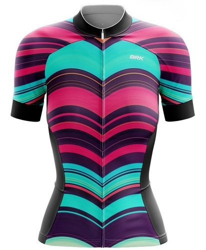 Imagem 1 de 3 de Camisa Ciclismo Brk Feminina Modern Waves Com Fpu 50+