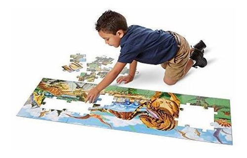 Imagen 2 de 7 de Melissa Puzzle Doug Land Of Dinosaurs 48 Piezas 4 Pies De .