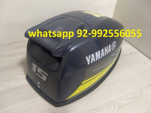 Imagem 3 de 4 de Capo Para Motor De Popa Yamaha 15 Hp Paralelo Faixa Amarela