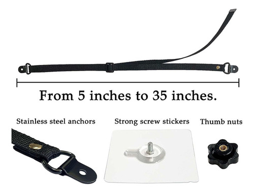 2x Tv Cinturones Seguridad Muebles Anclaje Pared Muebles