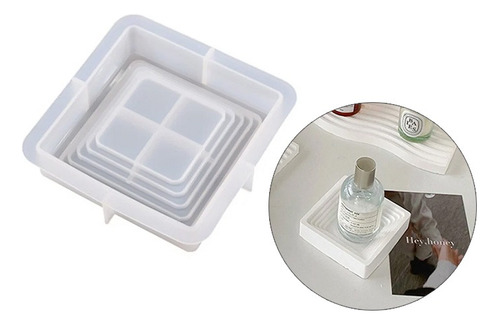 Kit Resina Epoxi +molde De Silicona  Posa Vaso Baño Cuadrado