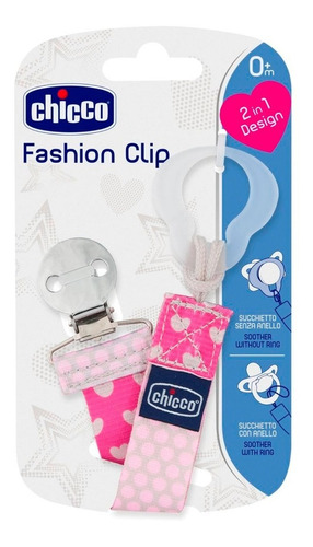 Chicco Clip Fashion Para Chupón, Color Rosa