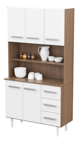 Mueble De Cocina Aparador Multiuso Triplo Kit Blanco Mosconi