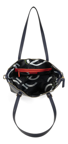 Bolsa Satchel Cloe Para Mujer Atemporal Correa Ajustable Color Azul marino