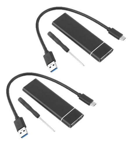 2 Case Cofre Disco Externo Ssd M.2 Sata Ngff  Usb 3.1 Usb C