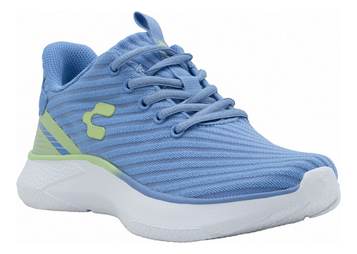 Tenis Mujer Running Charly Entrenamiento Gym Azul Verde Suela Eva