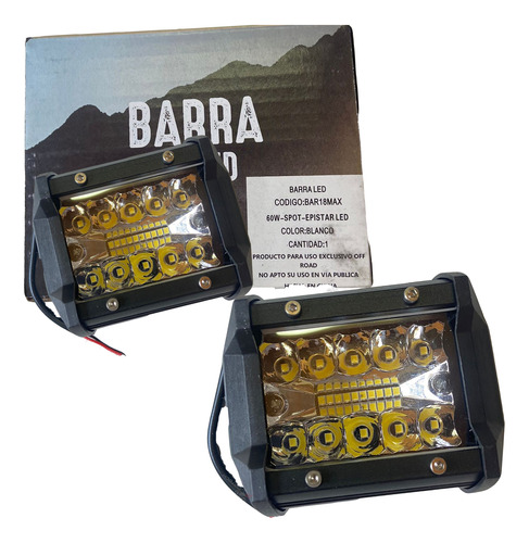 Kit X2 Barraled Max Recta 18w C/tira Display 3030smd  12v/24