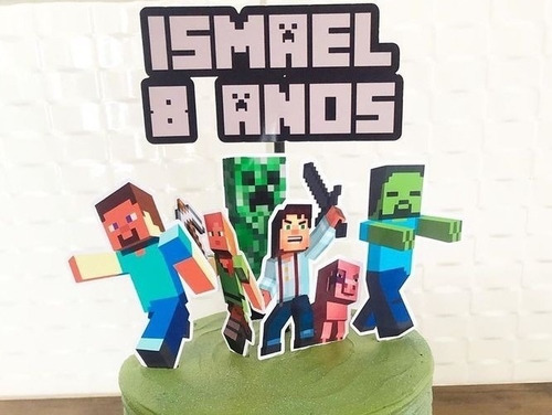 Adorno De Torta Minecraf, Nombre, Numero Y Personajes.