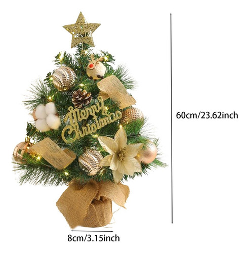 Rbol De Navidad De Escritorio Con Luces 60 Cm Champán