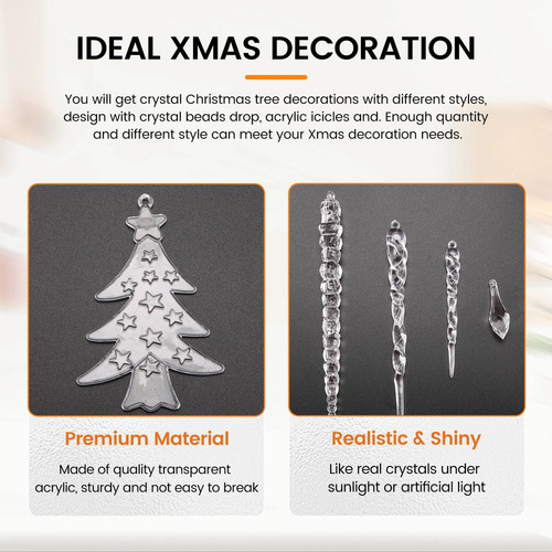 Nova Adornos Colgantes De Acrílico Transparente For Navidad