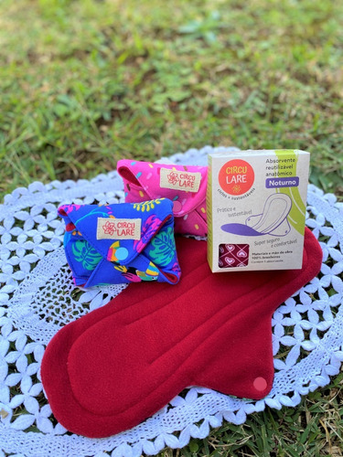 Absorvente Ecologico Kit 5 Un Em 3 Tamanhos + Necessaire