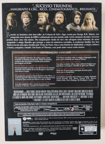 Dvd Coleçao Game Of Thrones 1 Temporada (novo Original)