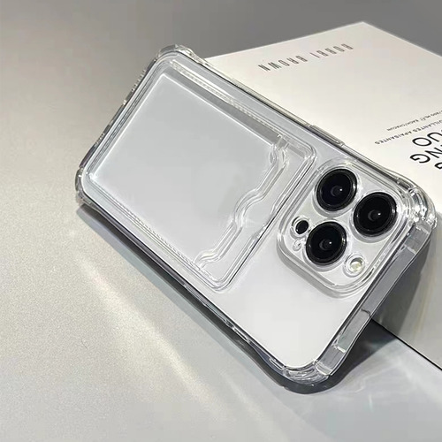 Shockproof Silicone Clear Case For iPhone 15 14 13 12 Mini 11 Pro Xs Max X Xr 6 6s 7 8 Plus Protection Back Card Pocket