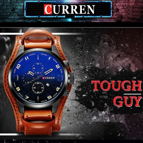 Relógio Masculino Curren Original 8225 Couro +carteira +puls