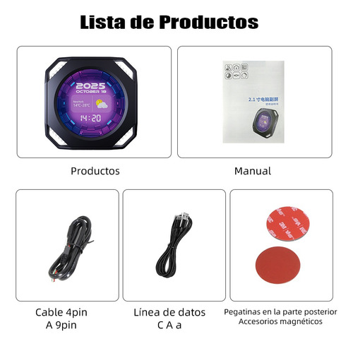 Subpantalla De Pc Chasis Mini Pantalla De 2.1 Pulgadas Lcd