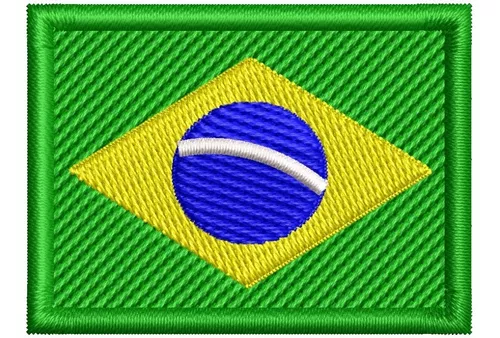 Patch Bordado - Bandeira Brasil - 10x7 Cm