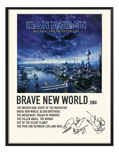 Poster Iron Maiden Album Tracklist Brave New World 120x80