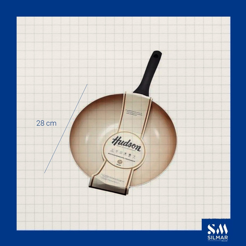 Imagen 4 de 9 de Wok Ceramica Antiadherente Hudson 28cm Silmar