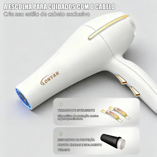Secador De Cabelo Profissional Íon 1200w Com Concentrador