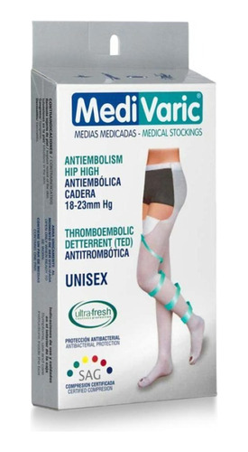 Medias Antiembolica Cadera Blanco 18-23mmhg Medivaric Unisex