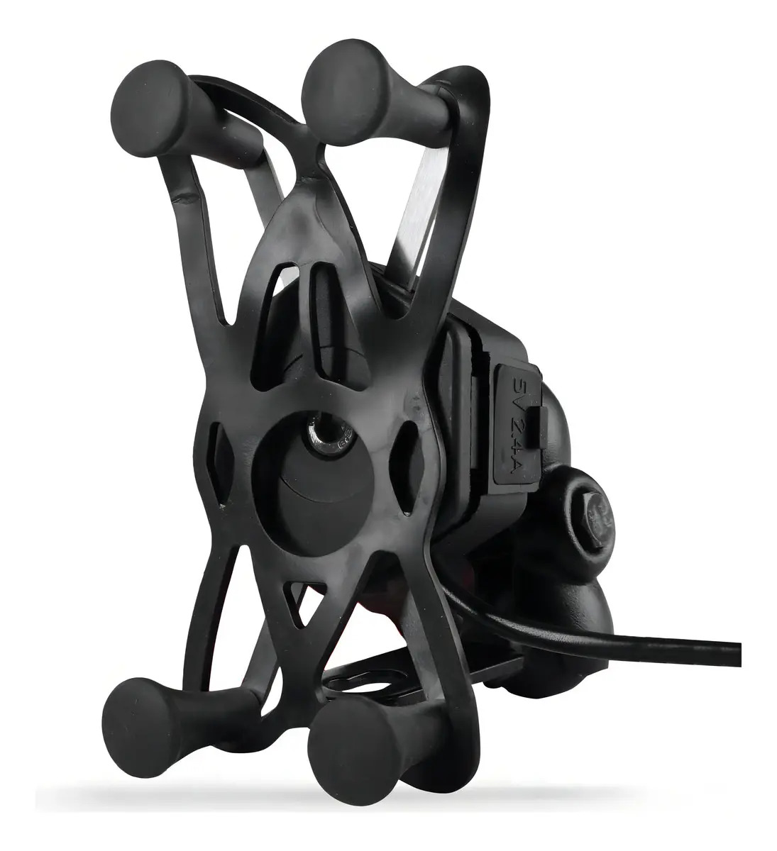 Suporte Celular Moto Carregador Universal Usb Turbo Stallion