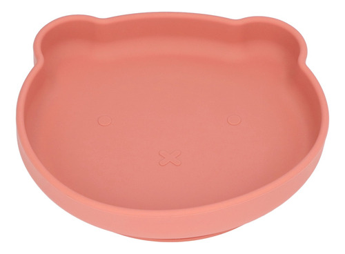 Plato Rojo Para Bebés Con Ventosa, Forma De Oso, Ecológico