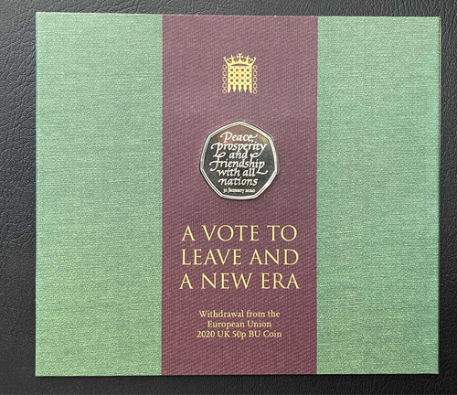 Moeda 50 Pence 2020 - A Vote To Leave And New Era (Usado)