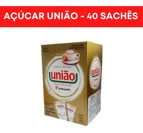 Açucar União 200g - 1 Caixa (40 Sachês)