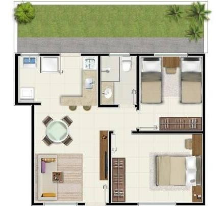 Imagem 6 de 7 de Apartamento Com Área Privativa Com 2 Quartos Para Comprar No Bom Sossego Em Ribeirão Das Neves/mg - 12456