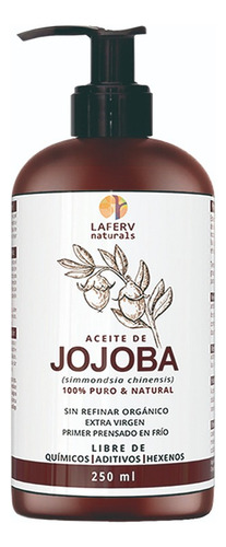 Aceite Jojoba Dorado 100% Orgánico Prensado En Frio 250 Ml