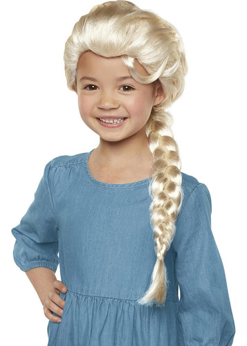 Peluca Elsa Disney Frozen 2 50.8 Cm Con Trenza Para Niñas