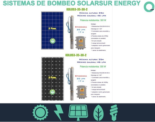 Kit De Bombeo Solar Sumergible  Hasta 35m Incluye Paneles 