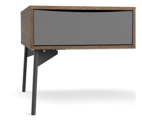 Mesa De Centro Furor Nogal Y Gris Këssa Muebles