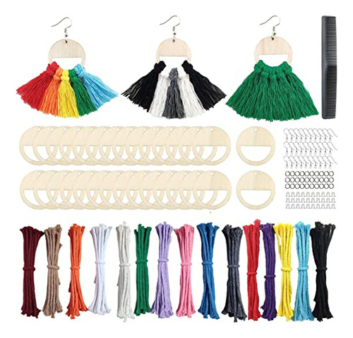 Kit De Fabricación De Aretes De Macramé De Madera De ...