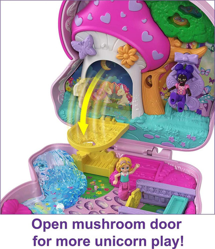 Polly Pocket Juego Compacto, Fiesta De Té De Unicornio Con 2