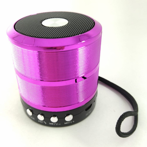 Imagem 1 de 5 de Mini Caixa De Som Portátil Bluetooth Mp3 Ws-887 Rosa