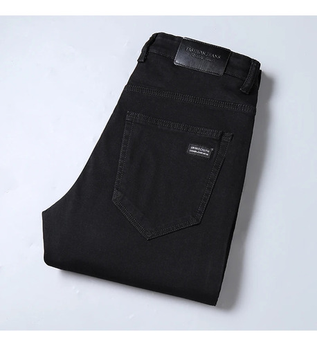 Jeans Ajustados Negros Clásicos Para Hombre Rectos Y Delgado