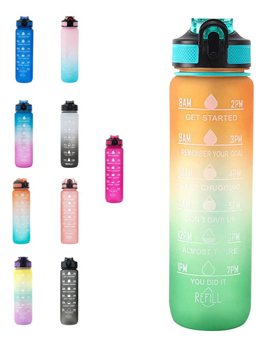 Botella De Agua Potable Sin Bpa A Prueba De Fugas De 32 Oz C