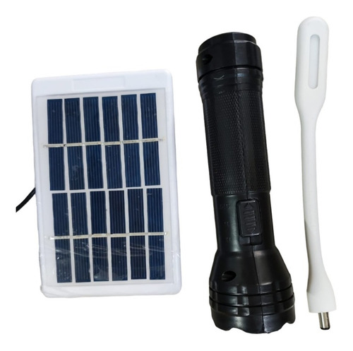 Linterna Camping Recargable Panel Solar 6v + Mini Lampara