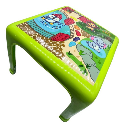 Mesita Infantil Promeyco Con Figuras Colores Color Verde