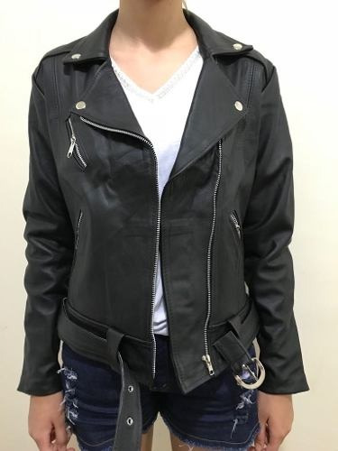 jaqueta de couro preta feminina mercado livre