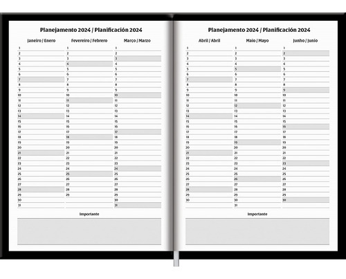 Agenda 2024 Capri Executiva Blanquet Foroni Costurada 176 Fl Cor Da Capa Rosa-pálido Liso