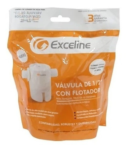 Valvula De 1/2 Con Flotador Para Tanque De Agua Exceline