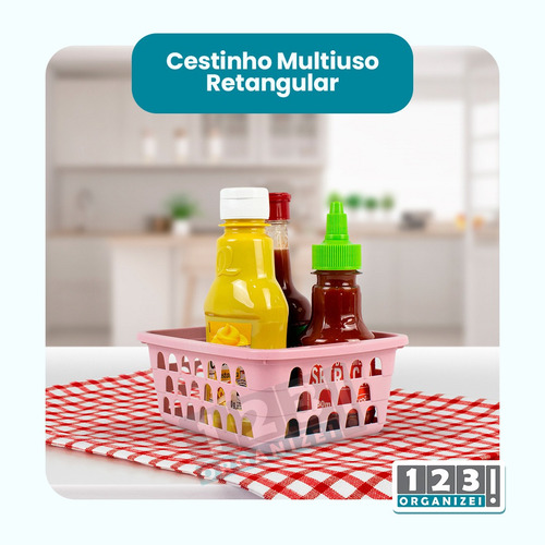 Cesto Multiuso Organizador Pequeno 16x12x6cm Branco