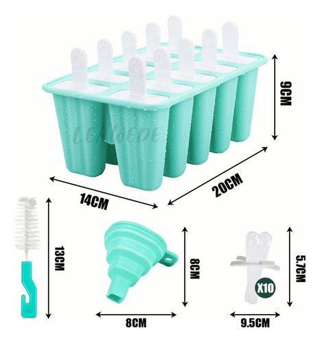 10 Moldes De Silicon Paletas Para Heladas Hielos Gelatinas