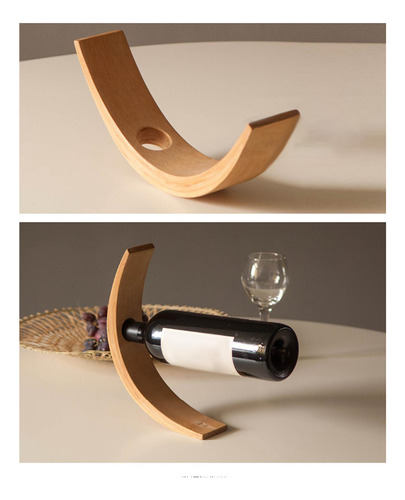 Soporte De Botella De Vino De Bambú Soporte De 28cmx11.5cm