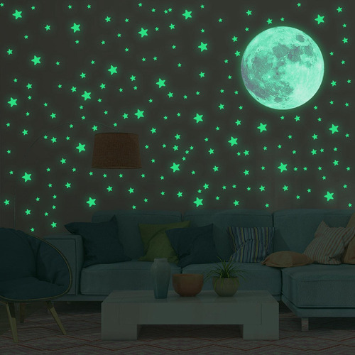 Ipawty 334 Pegatinas De Pared Que Brillan En La Oscuridad,