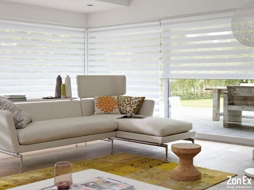 Cortinas Roller Duo Dobles 100x200 Zebra Dia Noche Colores Color Blanco
